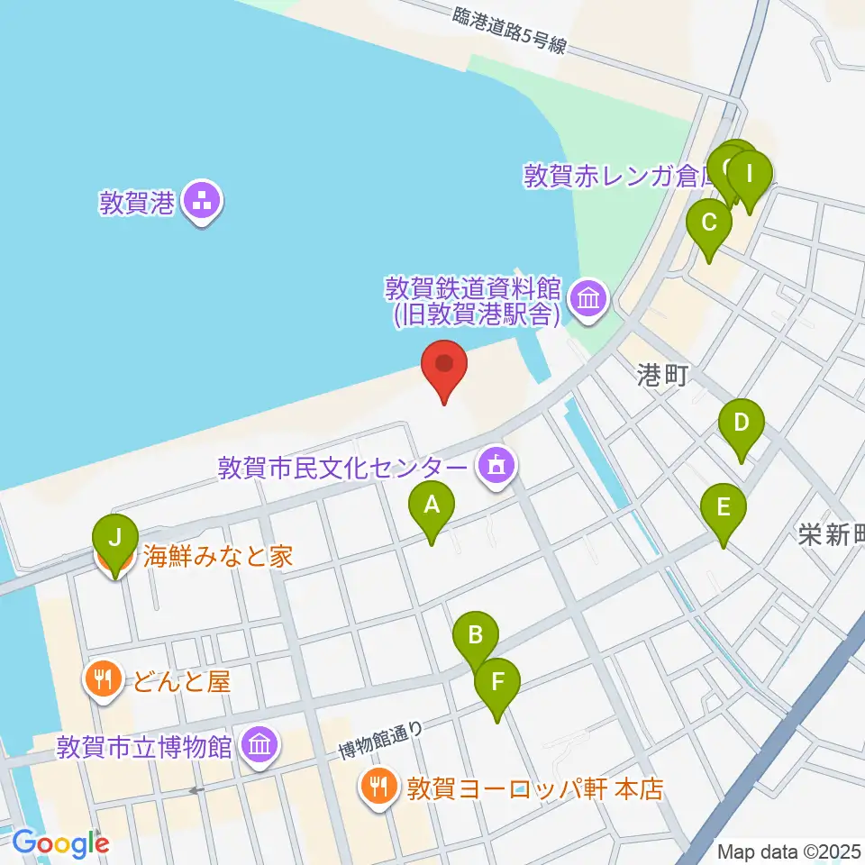 きらめきみなと館周辺のファミレス・ファーストフード一覧地図