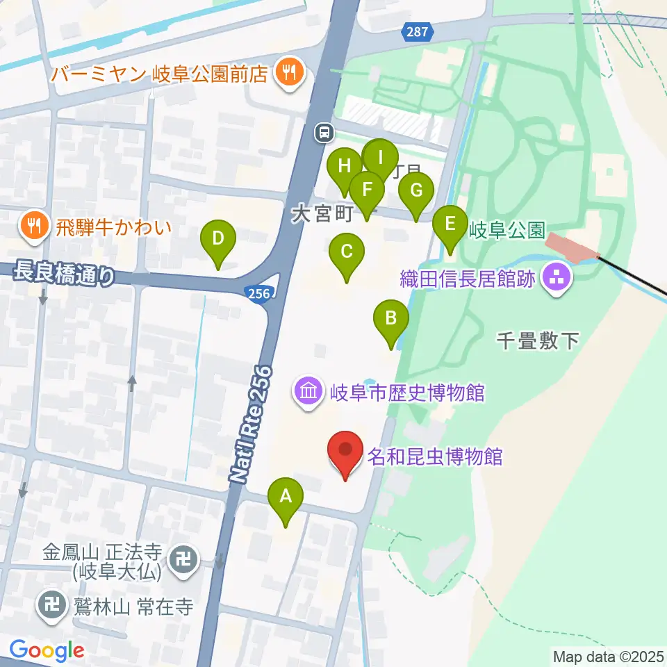 名和昆虫博物館周辺のファミレス・ファーストフード一覧地図