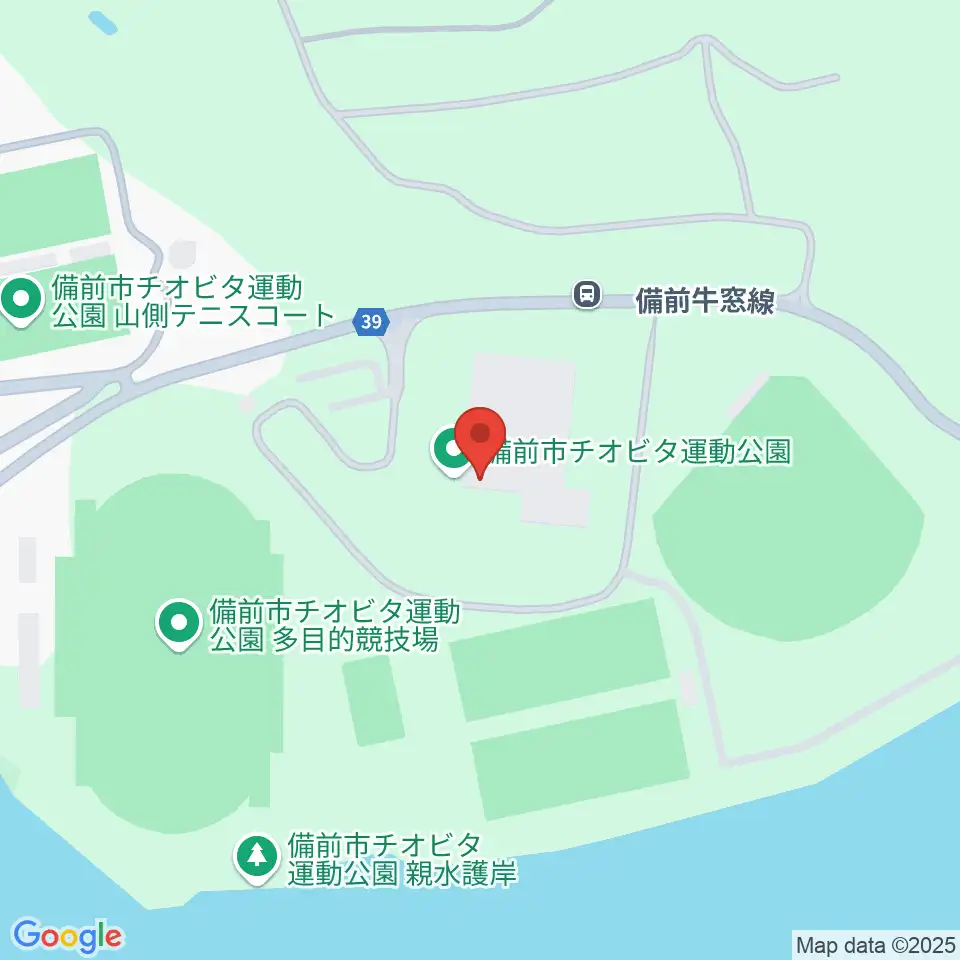 備前市チオビタ運動公園体育館周辺のファミレス・ファーストフード一覧地図
