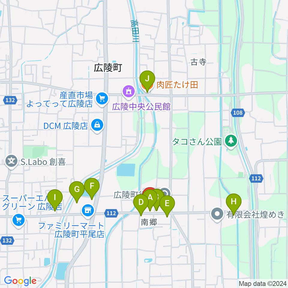 ニュービートスタジオ周辺のファミレス・ファーストフード一覧地図