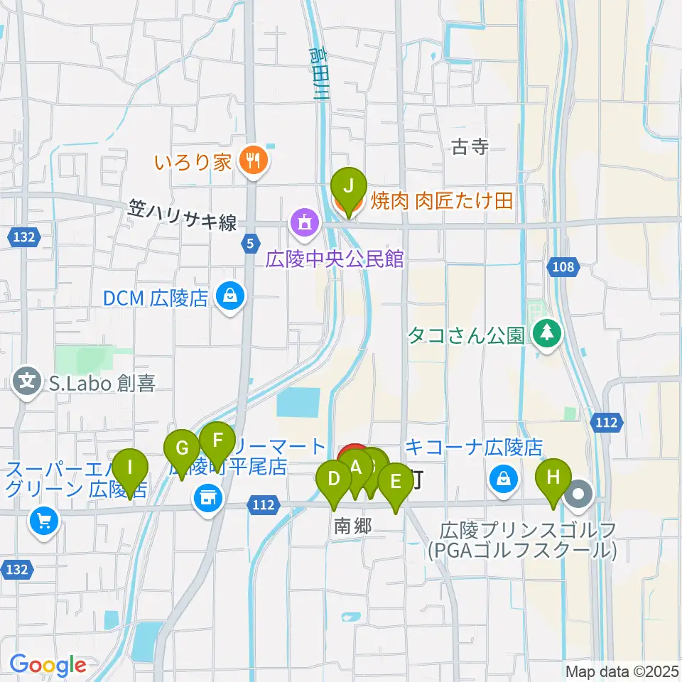 ニュービートスタジオ周辺のファミレス・ファーストフード一覧地図
