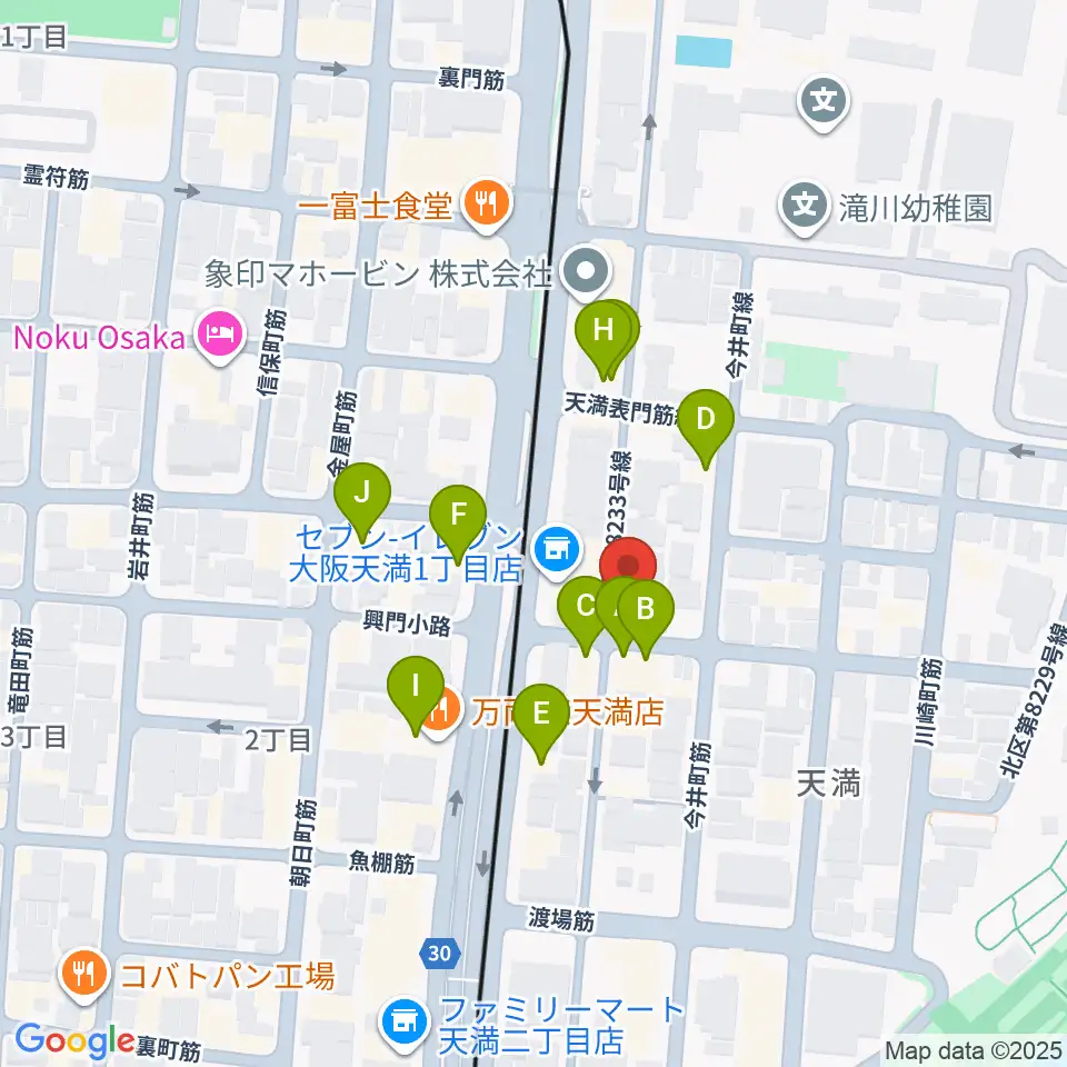 クロスフェイズスタジオ周辺のファミレス・ファーストフード一覧地図