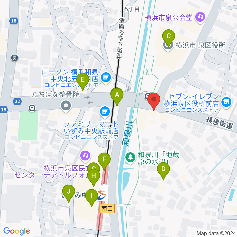 スタジオブルーム周辺のファミレス・ファーストフード一覧地図