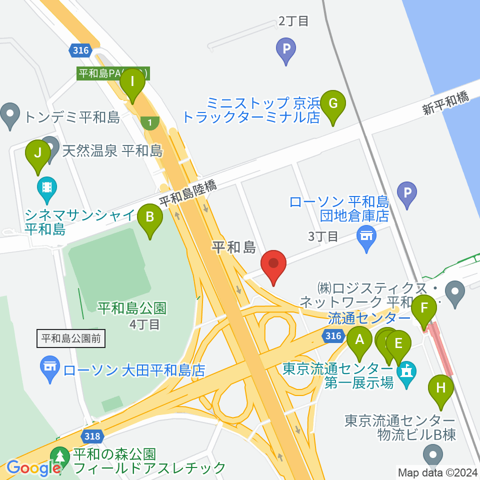 TIC Studio周辺のファミレス・ファーストフード一覧地図