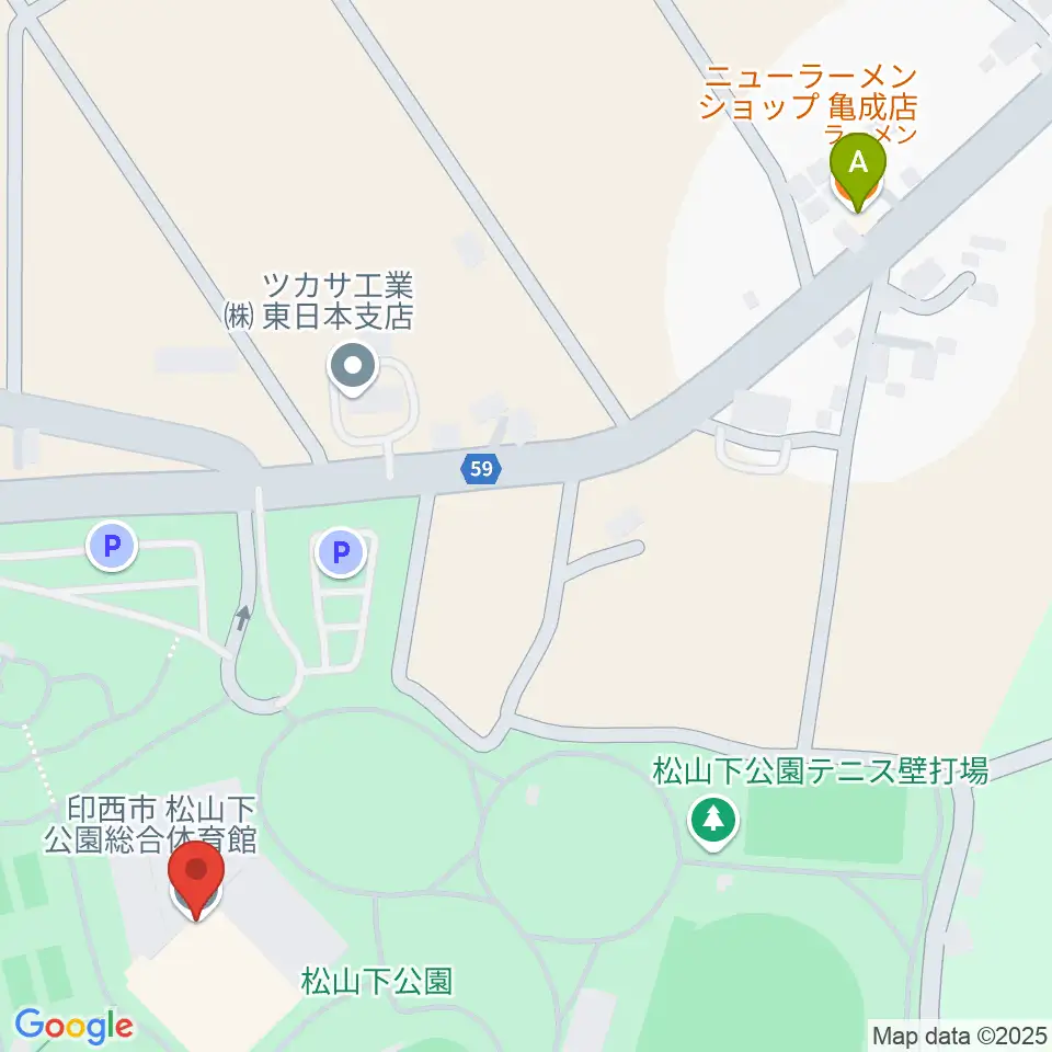 松山下公園総合体育館周辺のファミレス・ファーストフード一覧地図