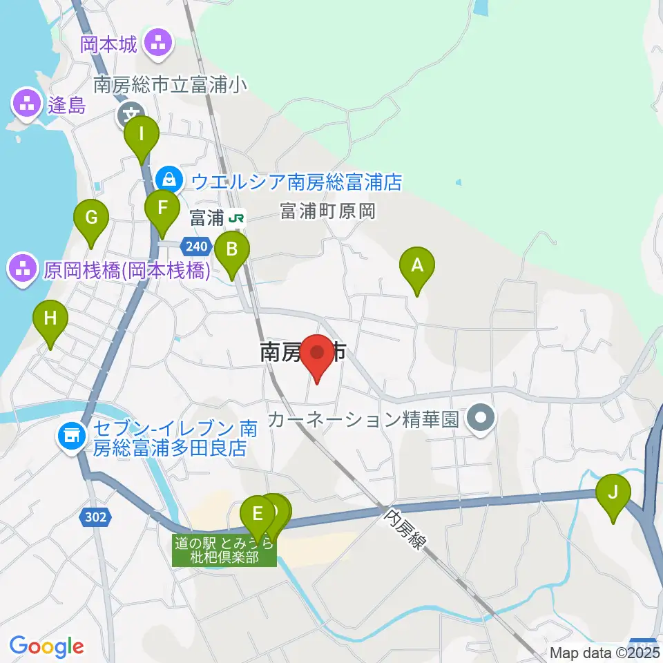 南房総市富浦体育館周辺のファミレス・ファーストフード一覧地図