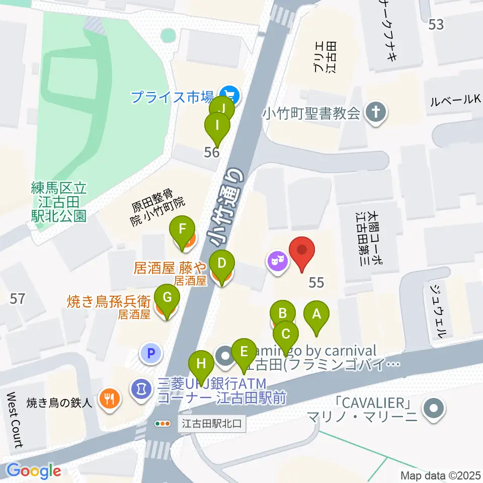 スタジオダスティミラー周辺のファミレス・ファーストフード一覧地図