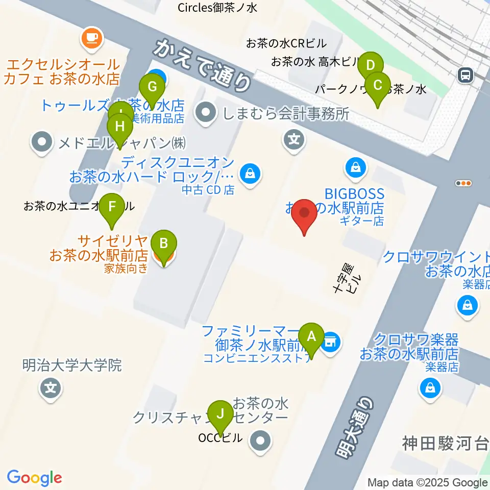 ESP GROOVE LOUNGE TOKYO周辺のファミレス・ファーストフード一覧地図