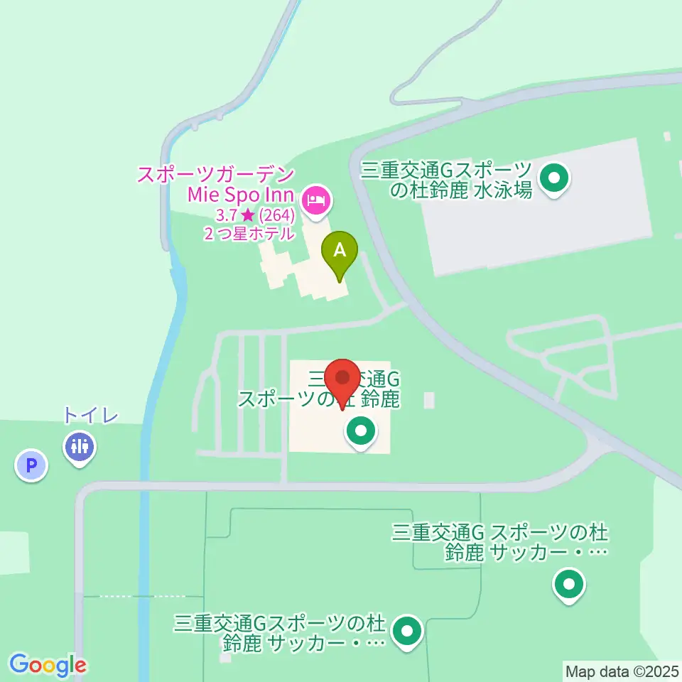 三重交通Gスポーツの杜鈴鹿体育館周辺のファミレス・ファーストフード一覧地図