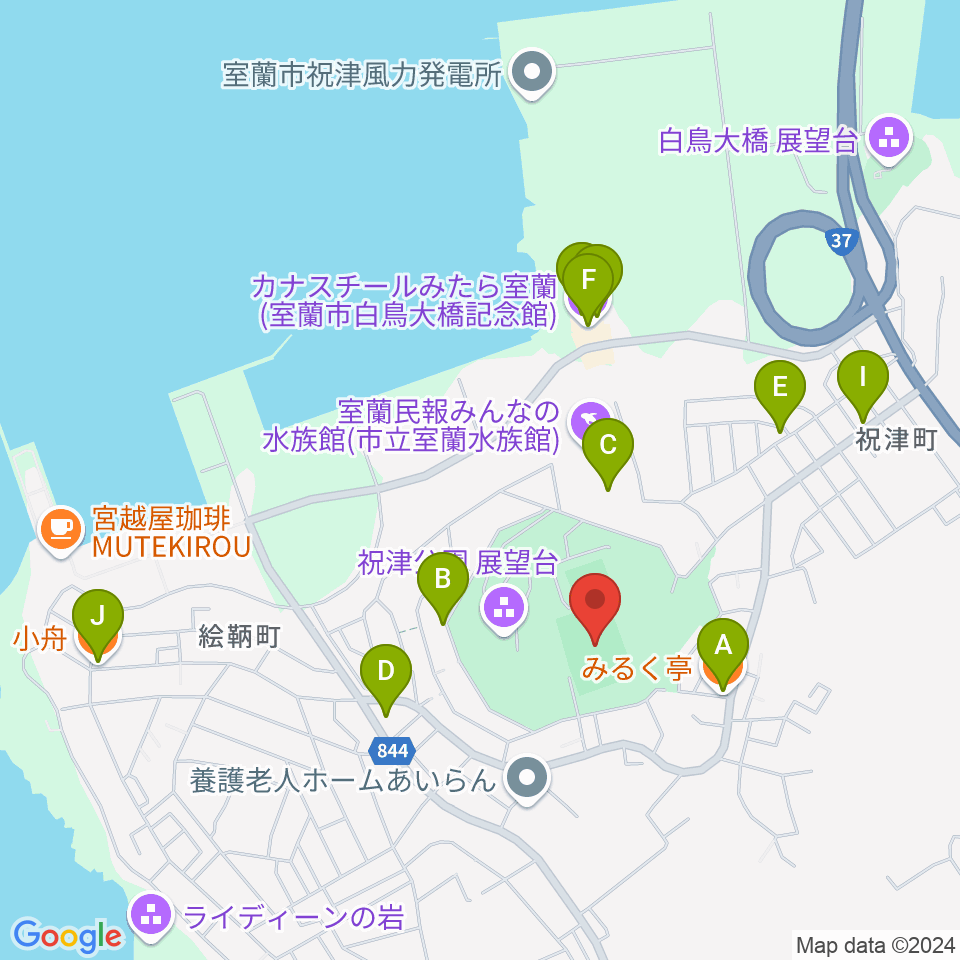 リーフラスフットボールパーク周辺のファミレス・ファーストフード一覧地図