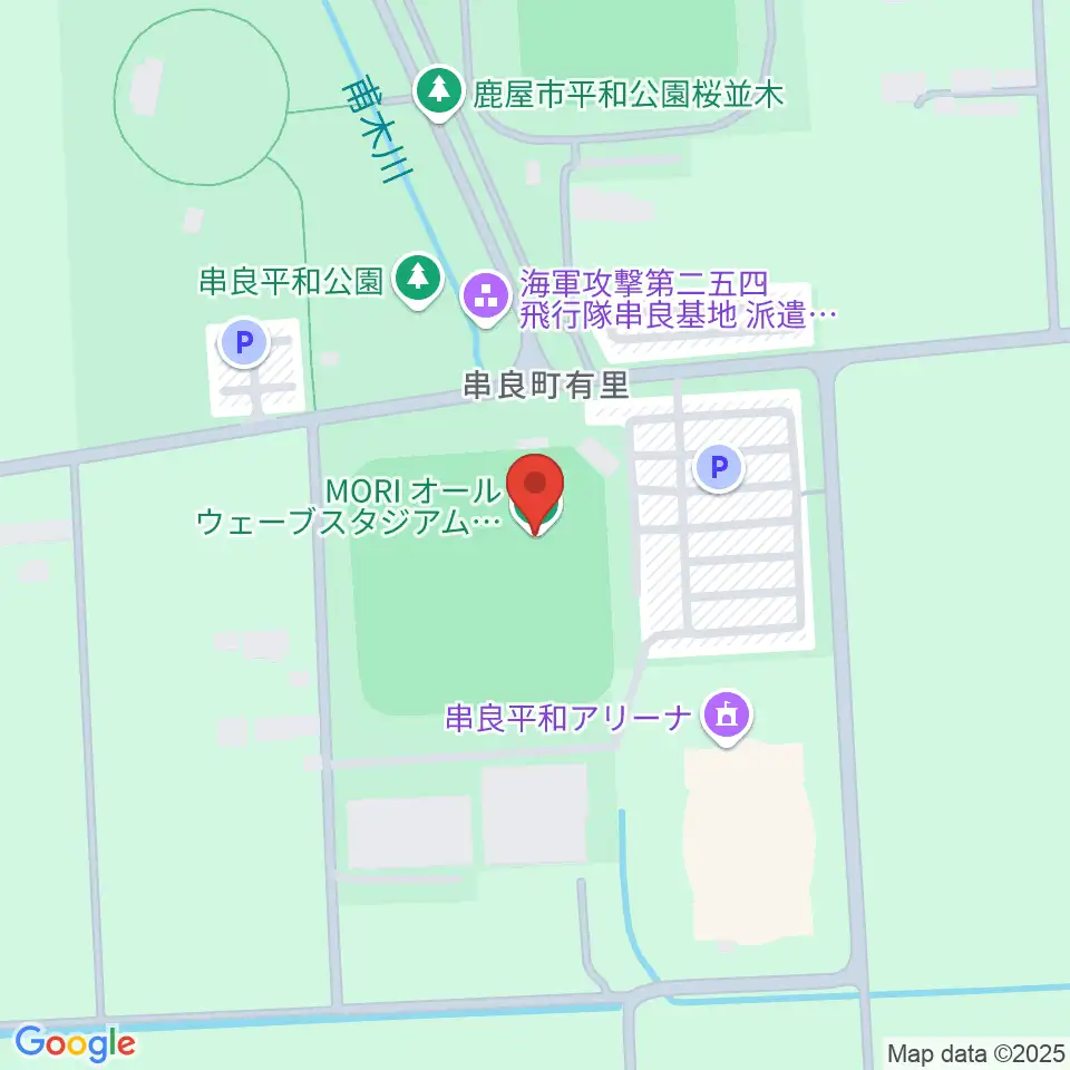 MORI オールウェーブ スタジアム周辺のファミレス・ファーストフード一覧地図