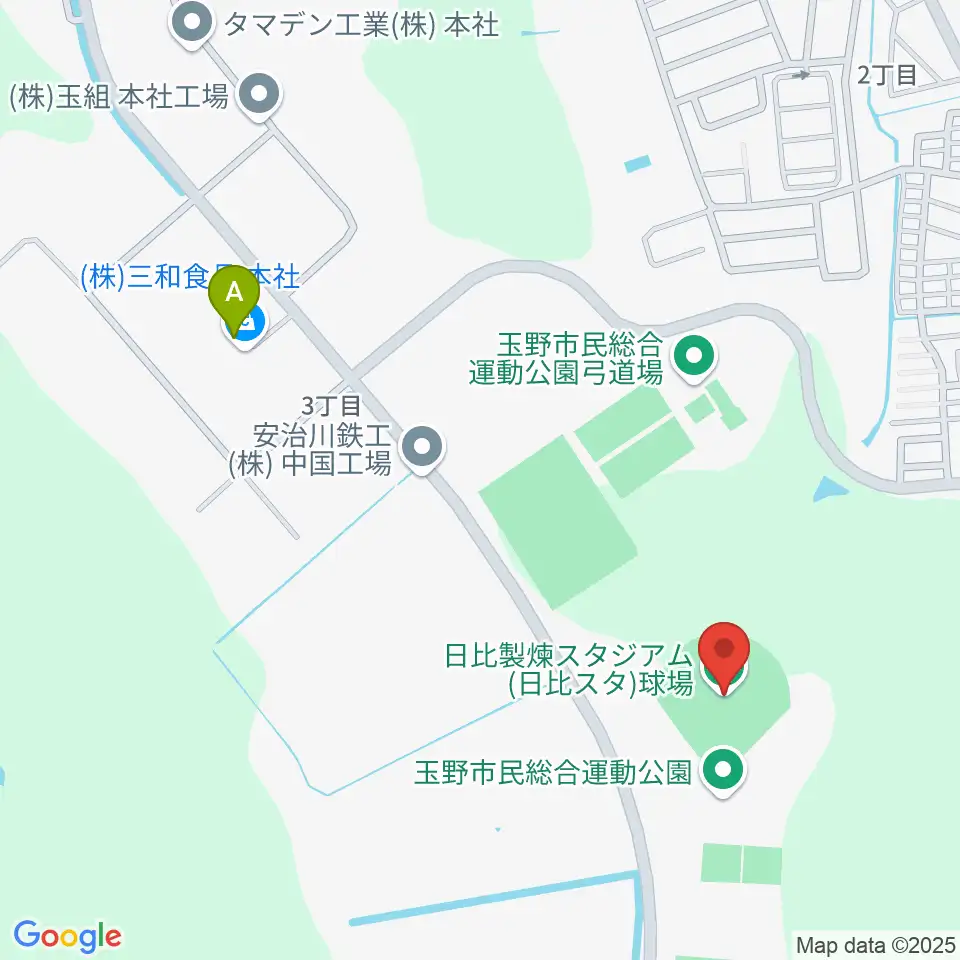 日比製煉スタジアム周辺のファミレス・ファーストフード一覧地図