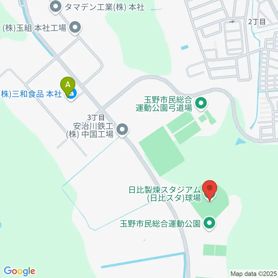 日比製煉スタジアム周辺のファミレス・ファーストフード一覧地図