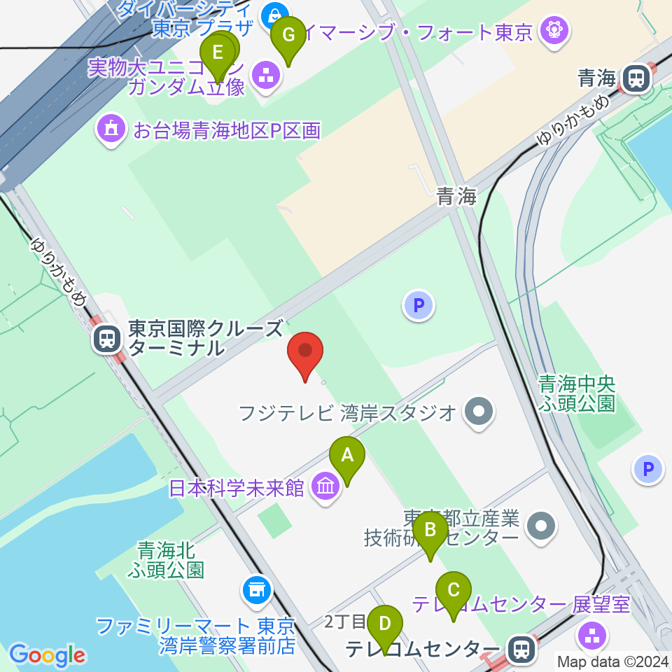 東京国際交流館プラザ平成周辺のファミレス・ファーストフード一覧地図