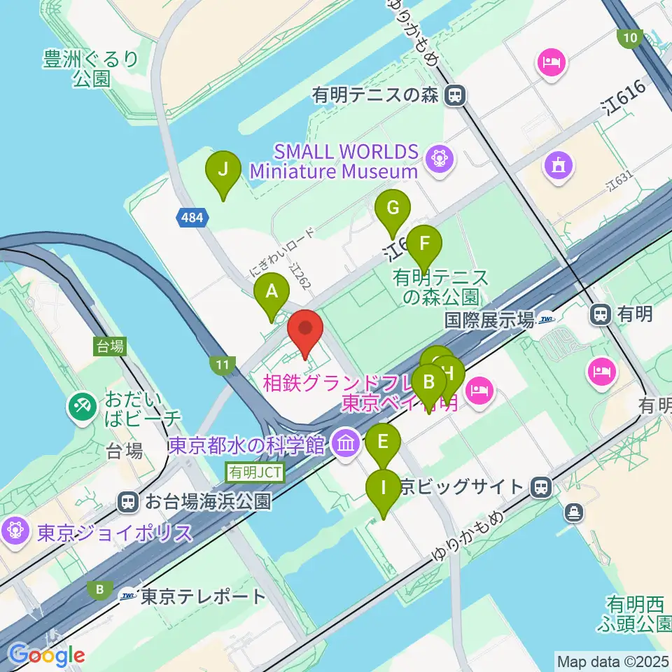 東京都虹の下水道館周辺のファミレス・ファーストフード一覧地図