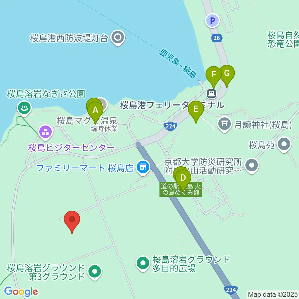 南栄リース桜島グラウンド周辺のファミレス・ファーストフード一覧地図