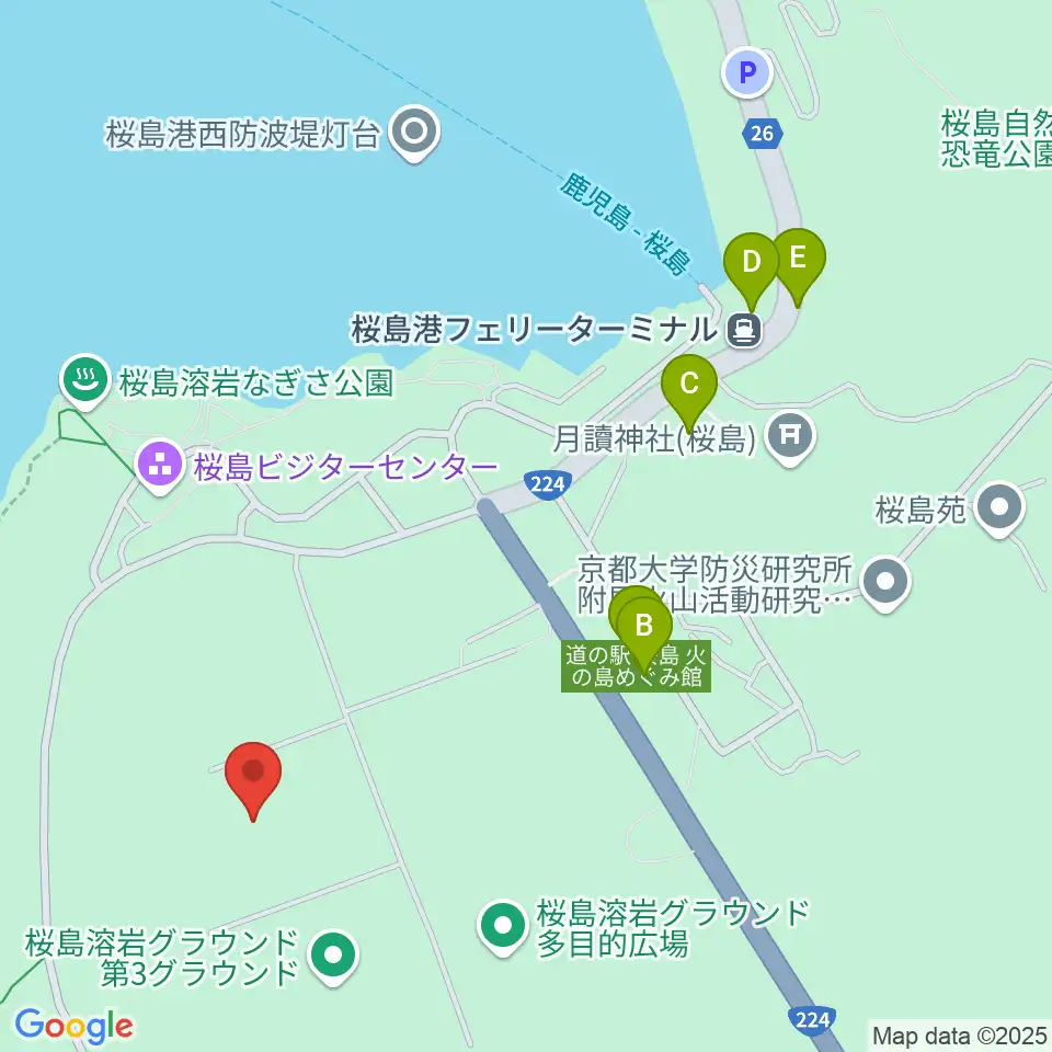 南栄リース桜島グラウンド周辺のファミレス・ファーストフード一覧地図