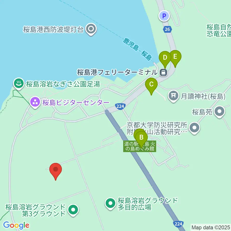南栄リース桜島グラウンド周辺のファミレス・ファーストフード一覧地図