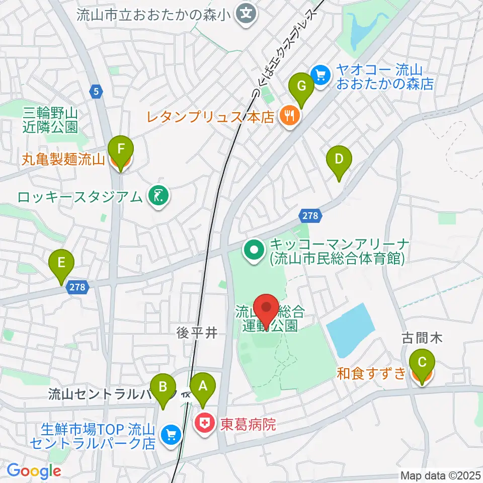 京和ガスベースボールパーク周辺のファミレス・ファーストフード一覧地図