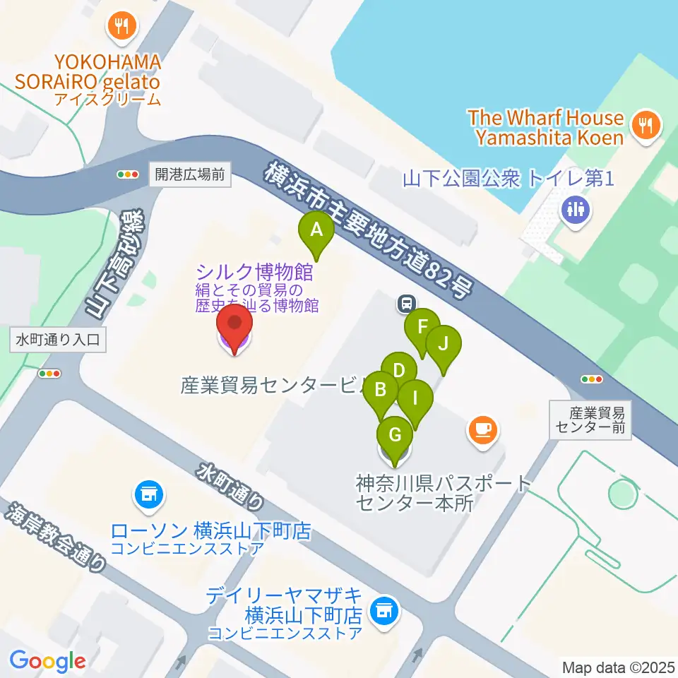 シルク博物館周辺のファミレス・ファーストフード一覧地図