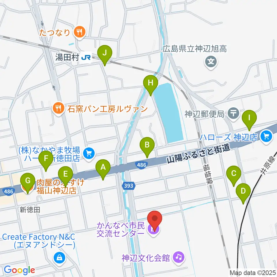 takao＋ばらの街 アレナ神辺周辺のファミレス・ファーストフード一覧地図