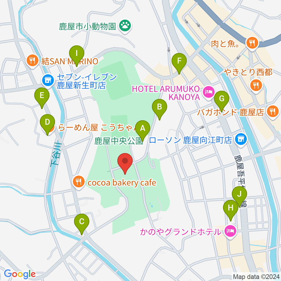 クレバリーホームアリーナ周辺のファミレス・ファーストフード一覧地図