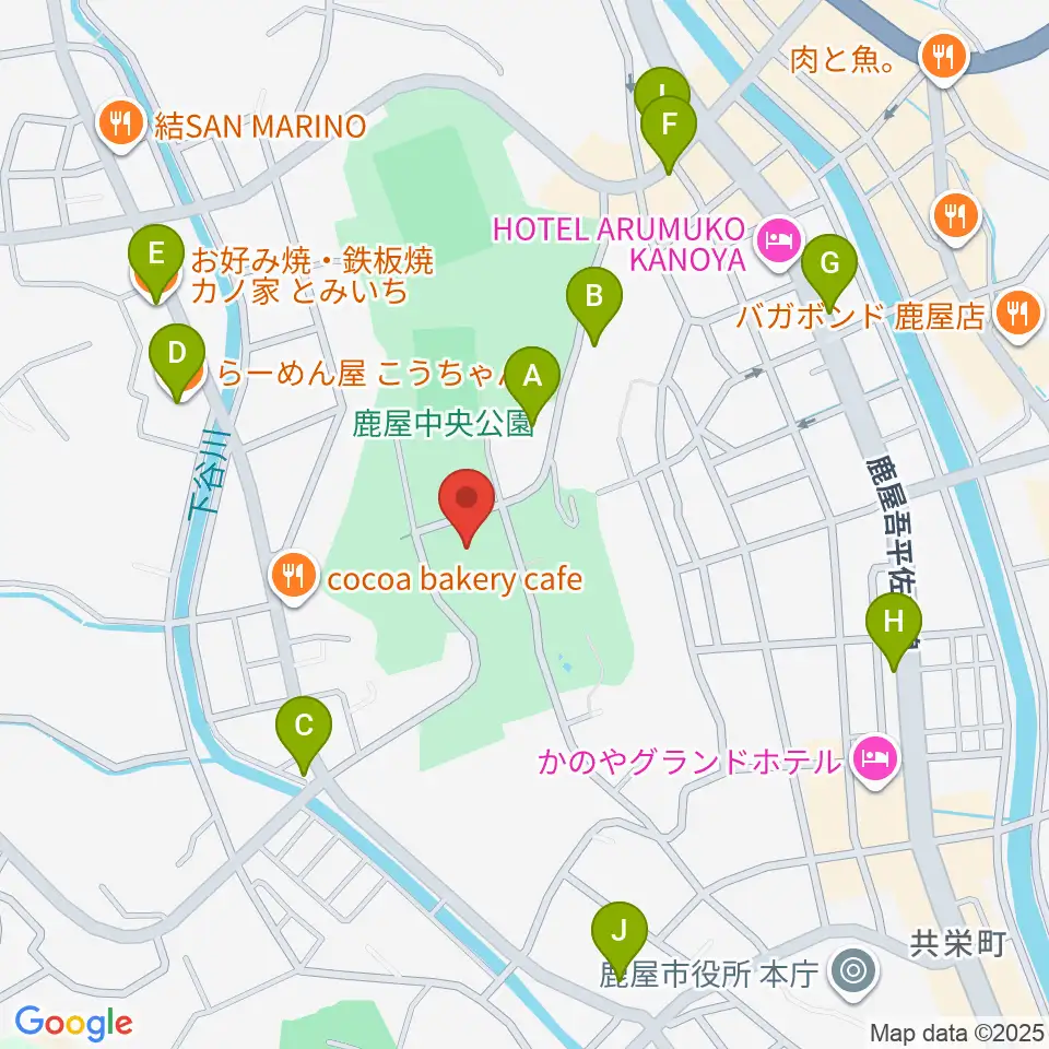 クレバリーホームアリーナ周辺のファミレス・ファーストフード一覧地図