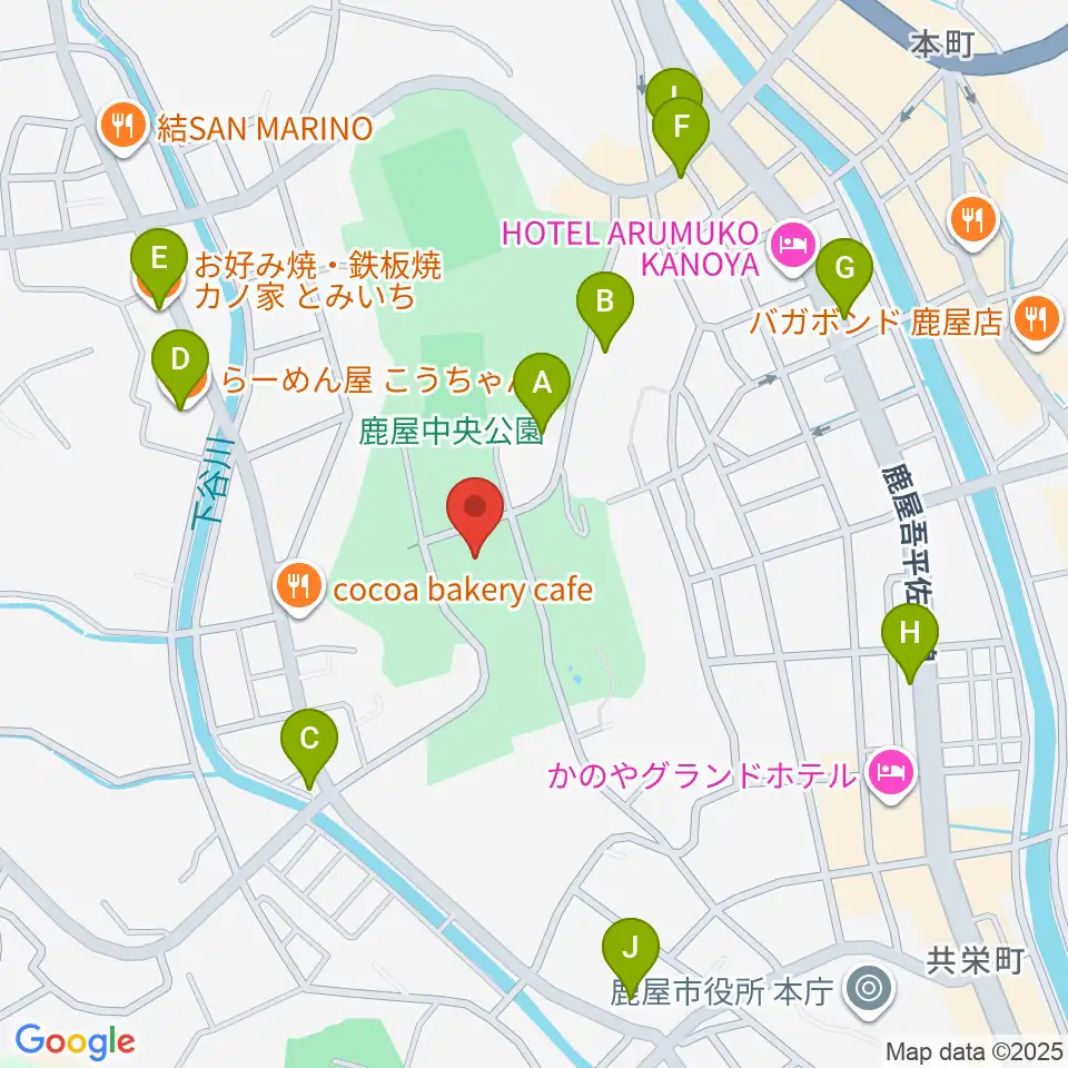 クレバリーホームアリーナ周辺のファミレス・ファーストフード一覧地図