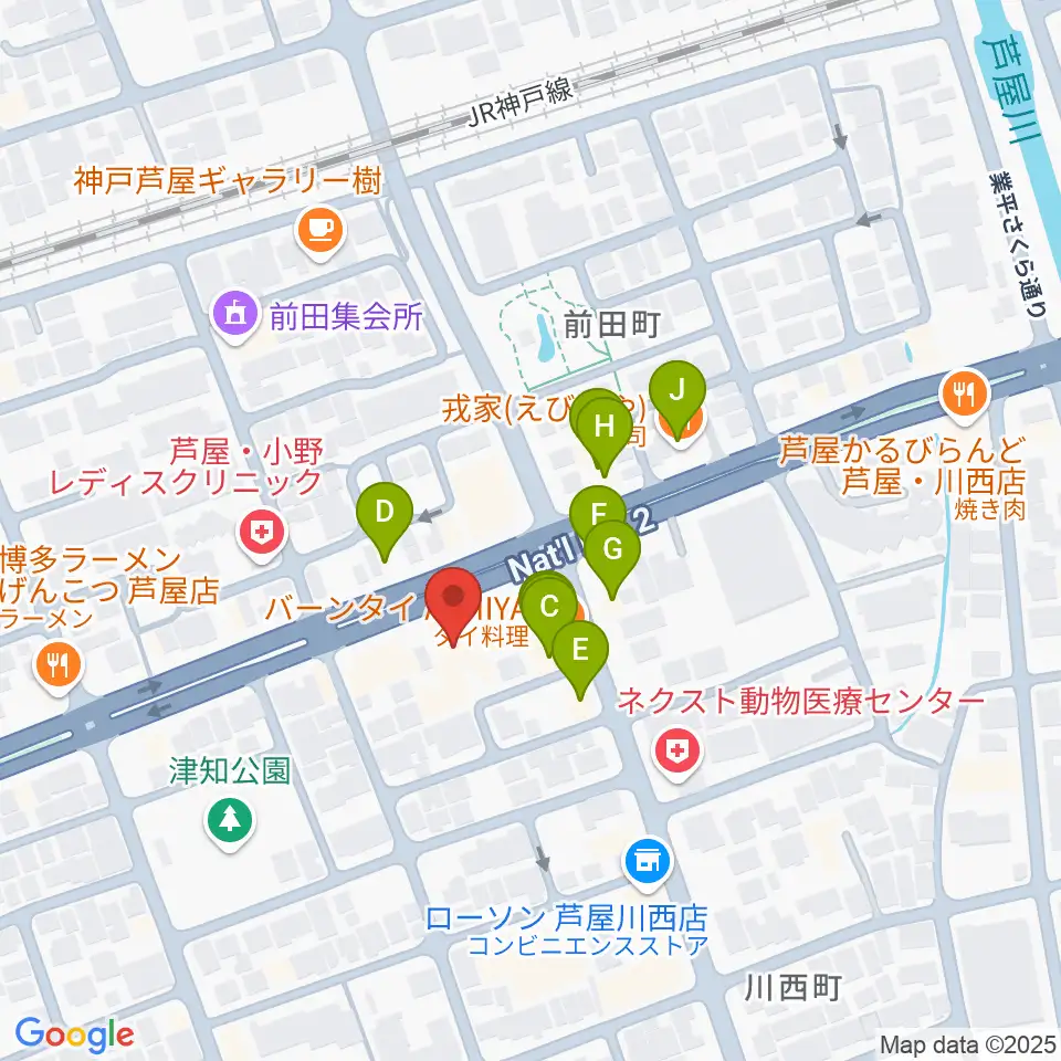 ビートショップ周辺のファミレス・ファーストフード一覧地図