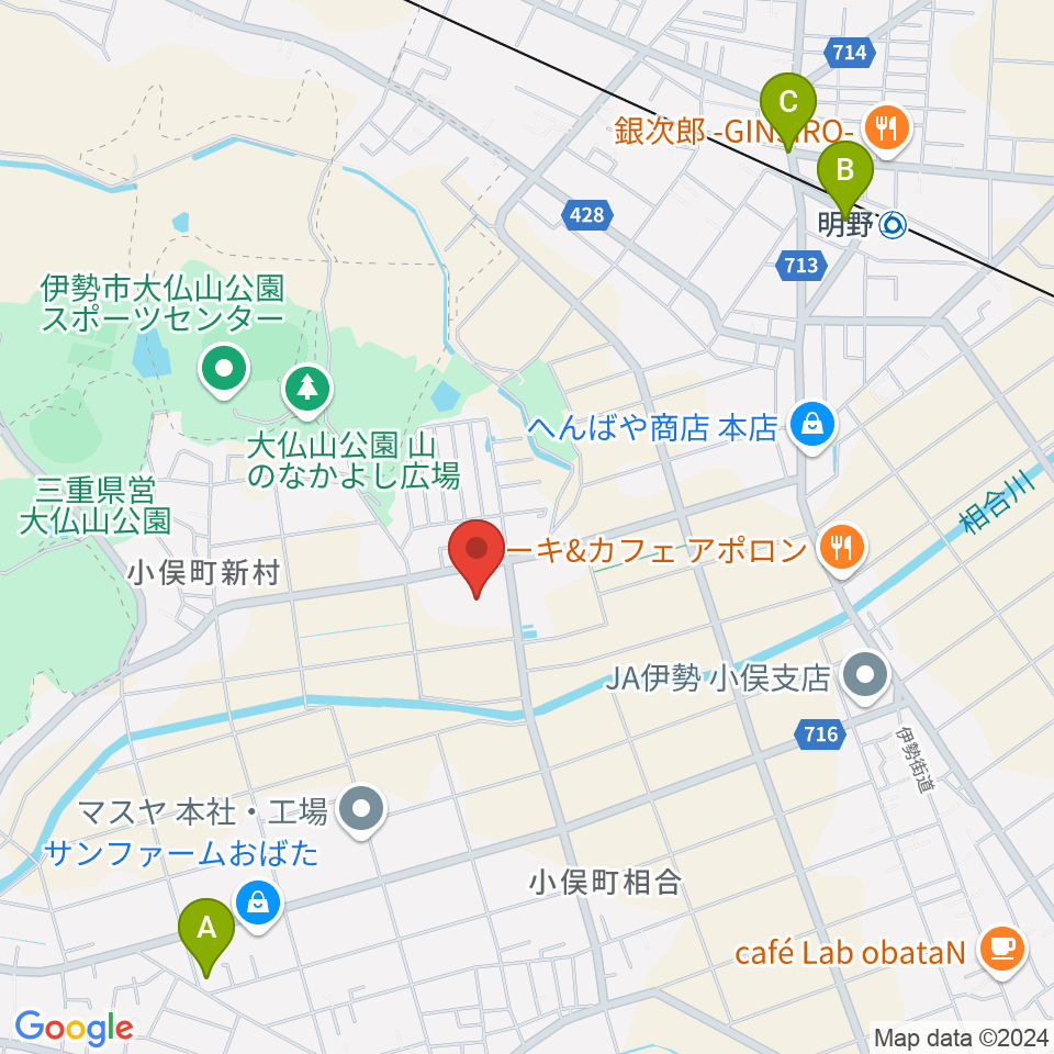 三重電子スマイルアリーナ小俣周辺のファミレス・ファーストフード一覧地図