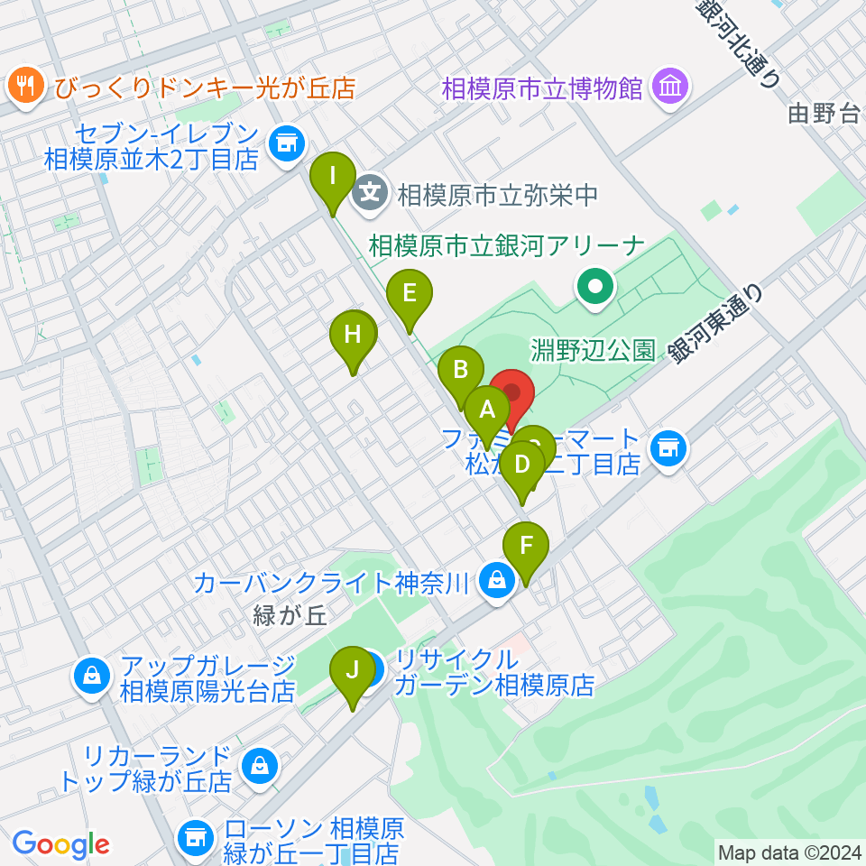 ウイッツひばり球場周辺のファミレス・ファーストフード一覧地図