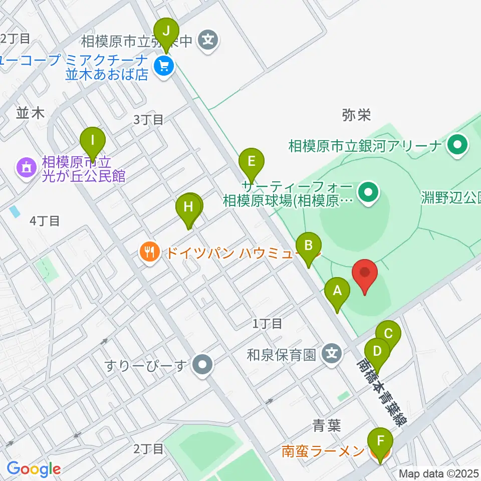 ウイッツひばり球場周辺のファミレス・ファーストフード一覧地図