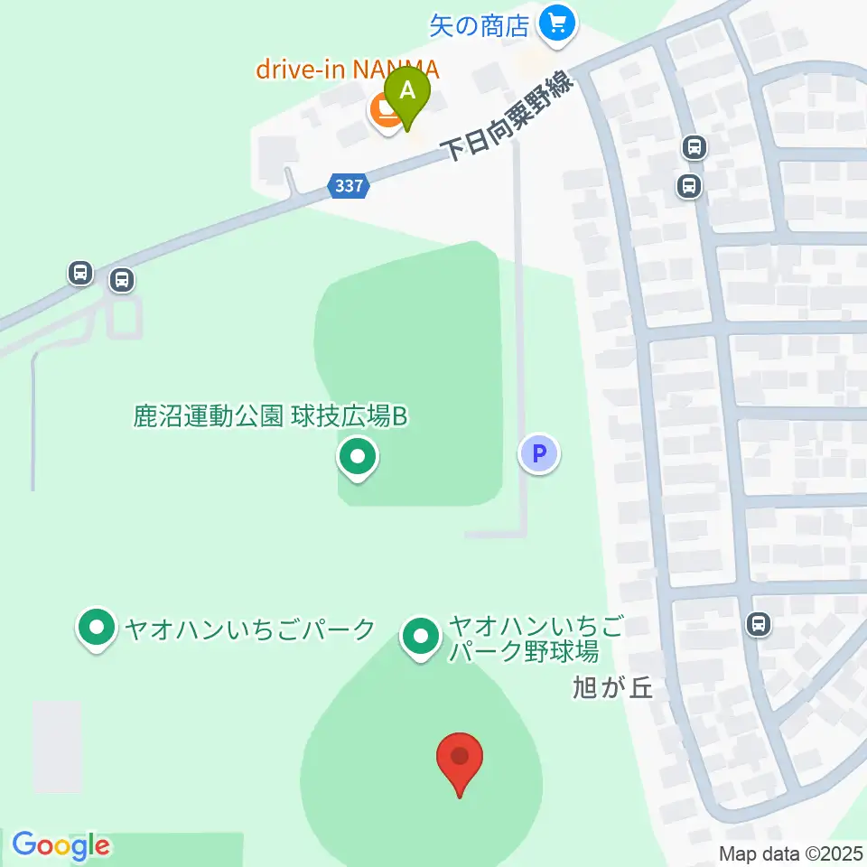 ヤオハンいちごパーク野球場周辺のファミレス・ファーストフード一覧地図