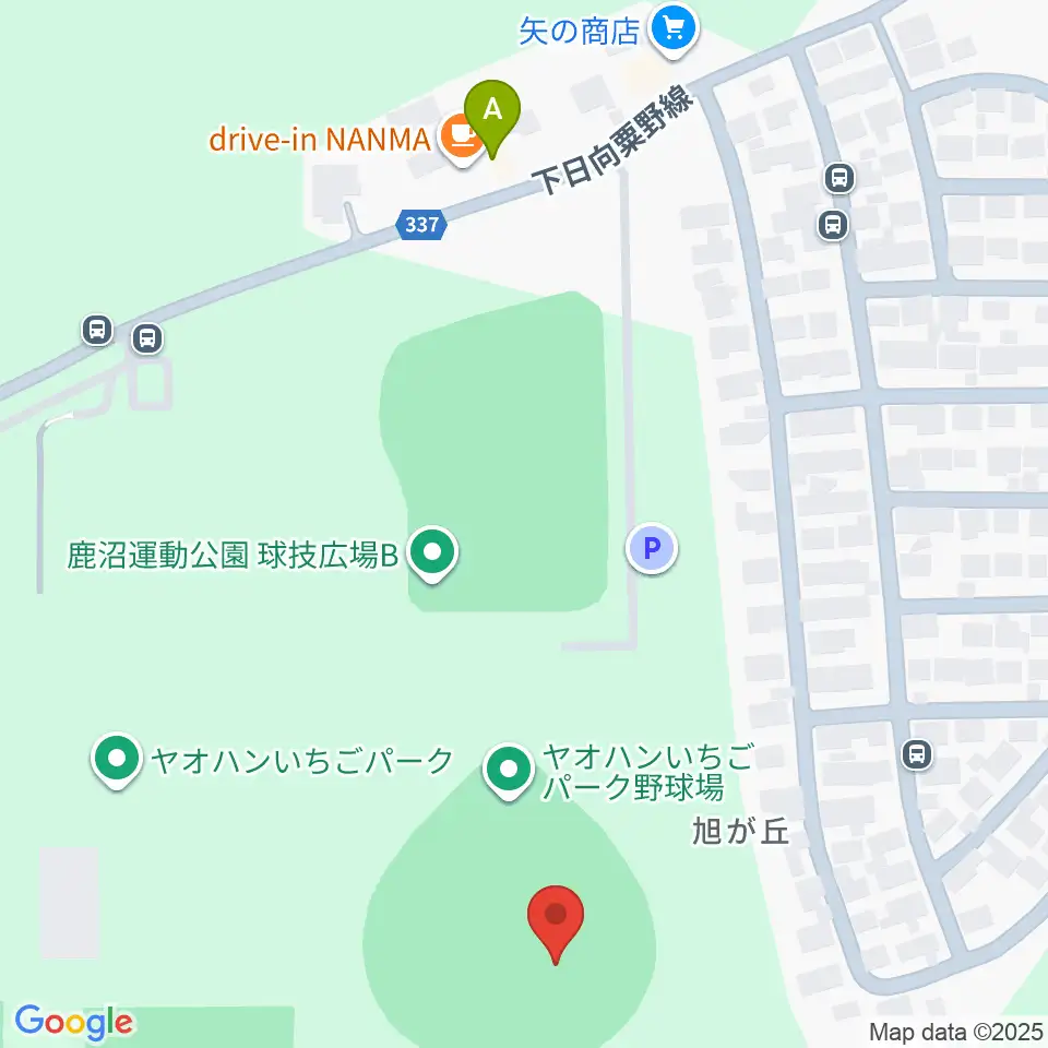 ヤオハンいちごパーク野球場周辺のファミレス・ファーストフード一覧地図