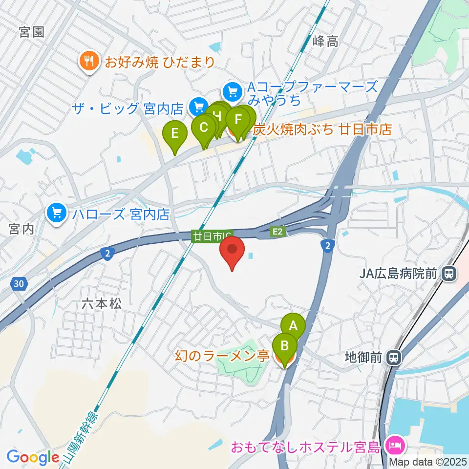 三共ディスプレイ グリーンフィールド周辺のファミレス・ファーストフード一覧地図