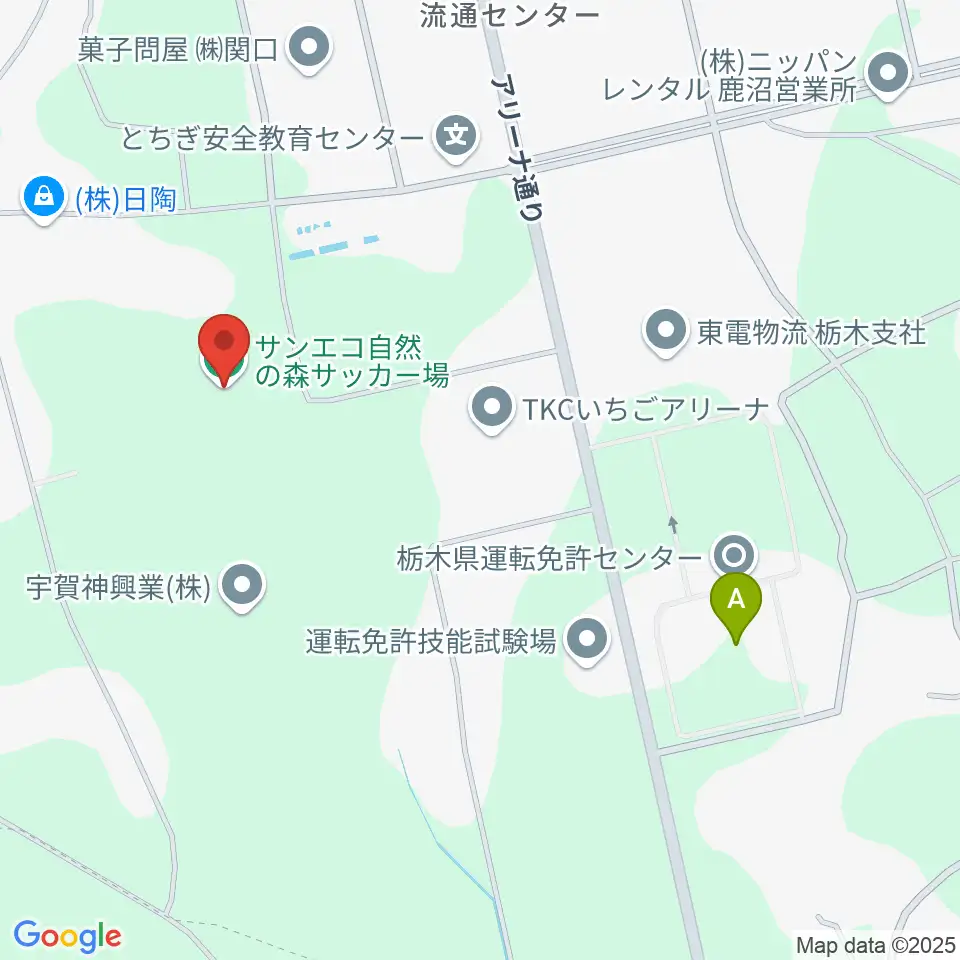 サンエコ自然の森サッカー場周辺のファミレス・ファーストフード一覧地図