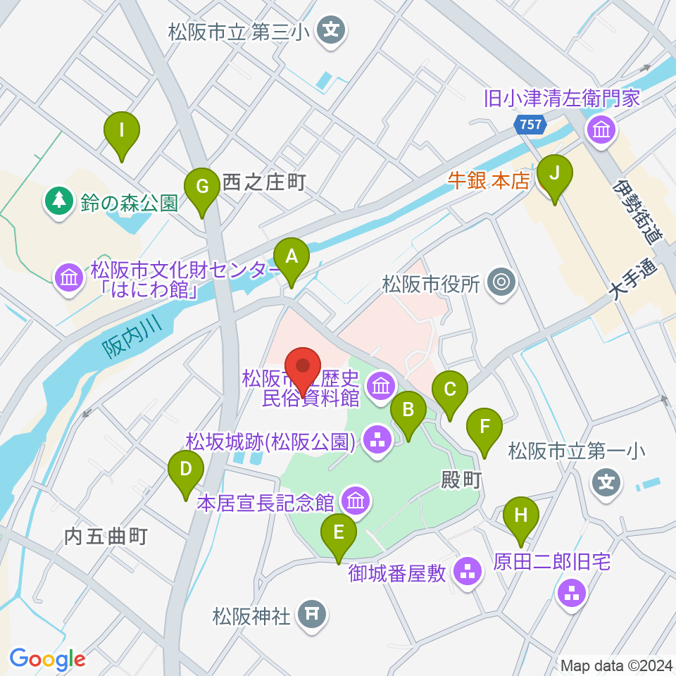 竹輝銅庵モーモースタジアム周辺のファミレス・ファーストフード一覧地図