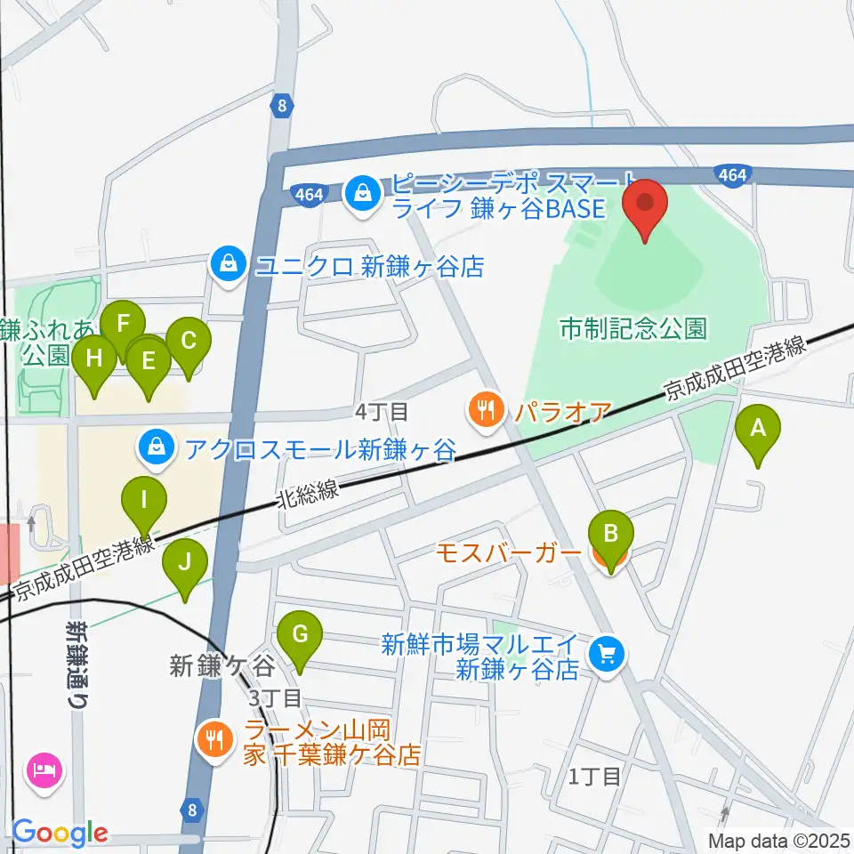 福太郎野球場周辺のファミレス・ファーストフード一覧地図
