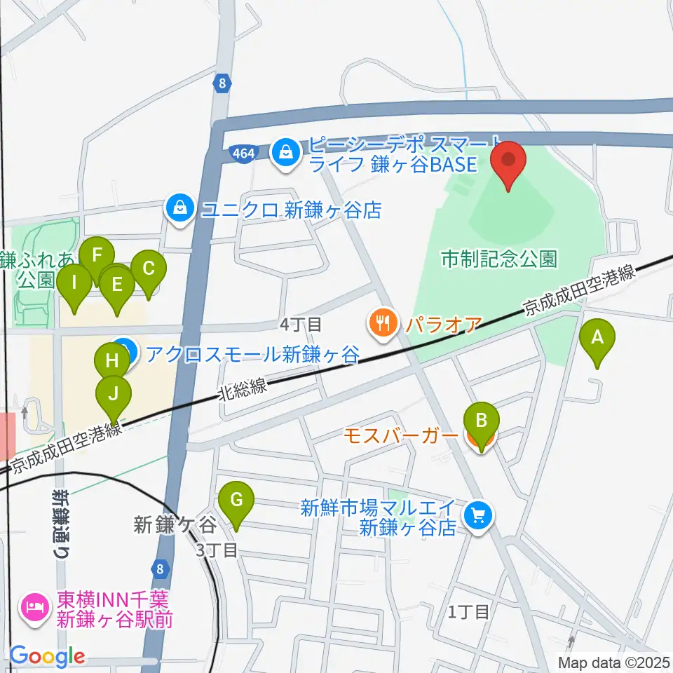 福太郎野球場周辺のファミレス・ファーストフード一覧地図