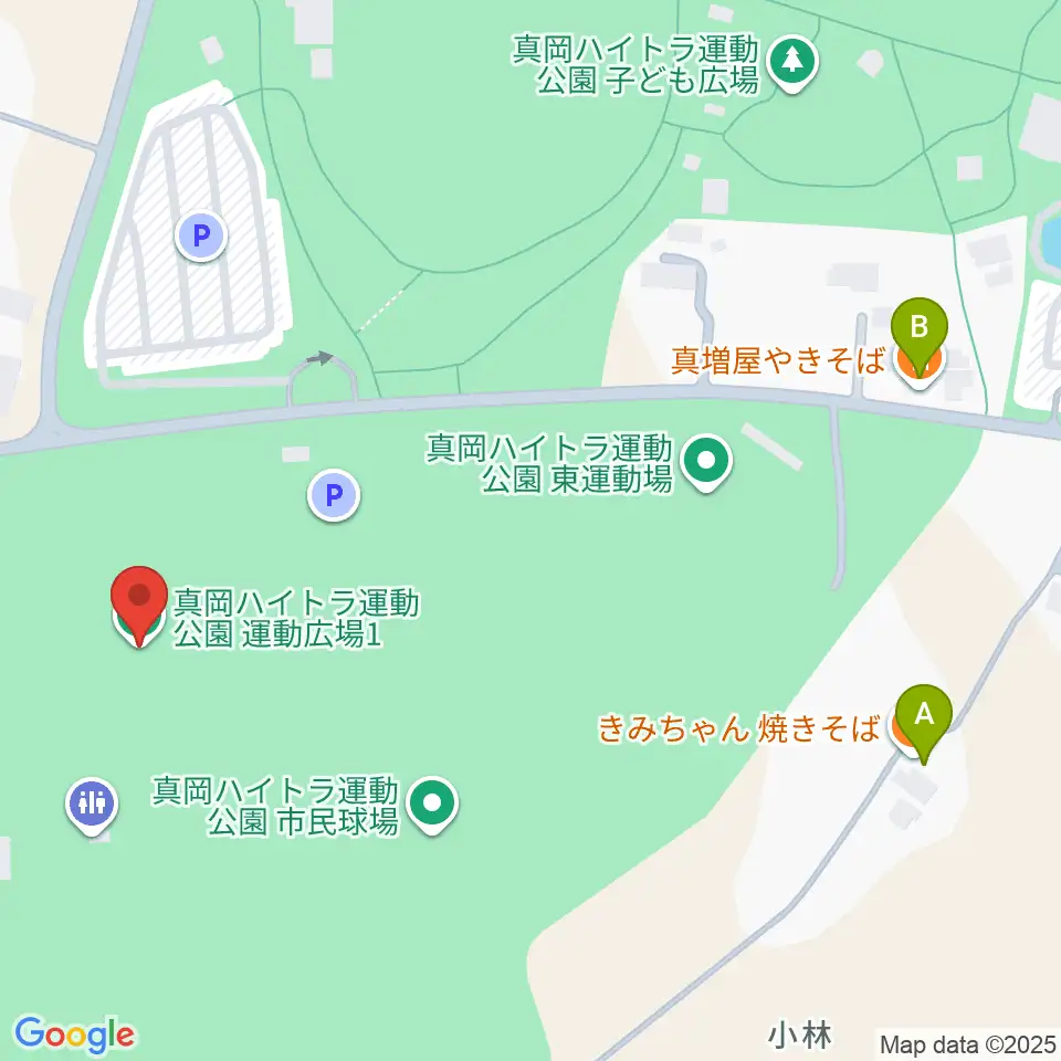 真岡ハイトラ運動公園運動広場1周辺のファミレス・ファーストフード一覧地図