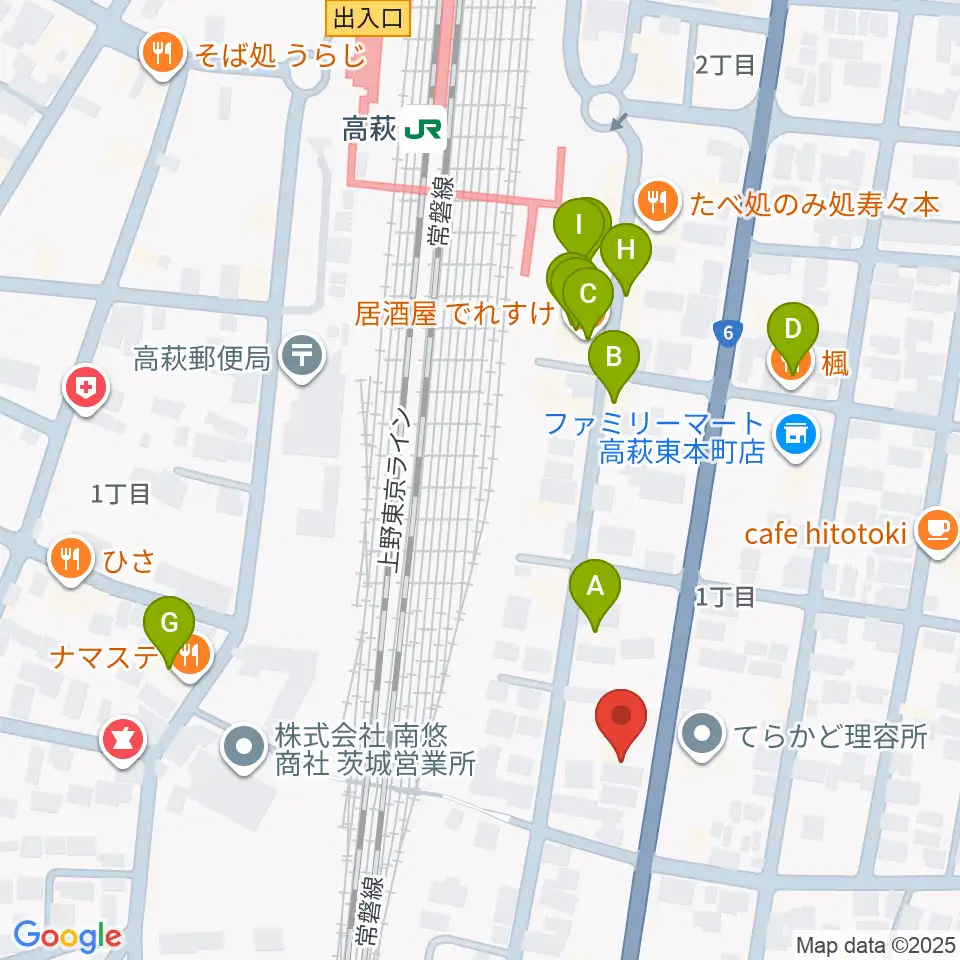 Voodoo Studio周辺のファミレス・ファーストフード一覧地図