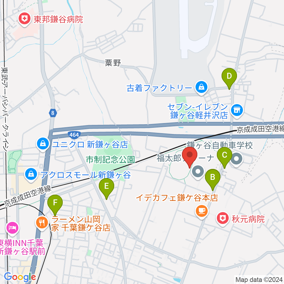 福太郎スタジアム周辺のファミレス・ファーストフード一覧地図