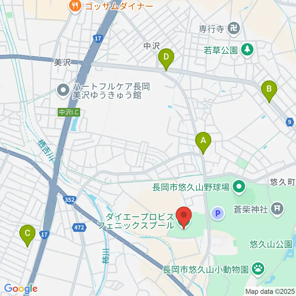 ダイエープロビスフェニックスプール周辺のファミレス・ファーストフード一覧地図