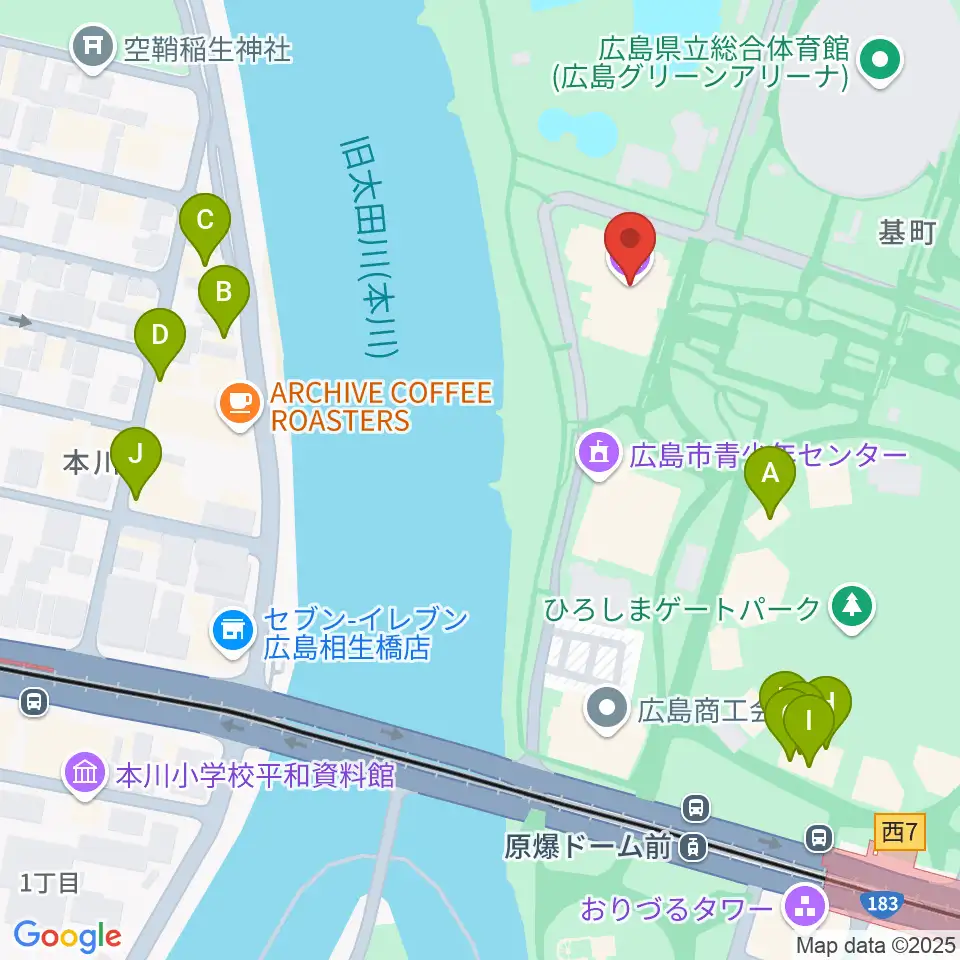 5-Daysこども文化科学館周辺のファミレス・ファーストフード一覧地図