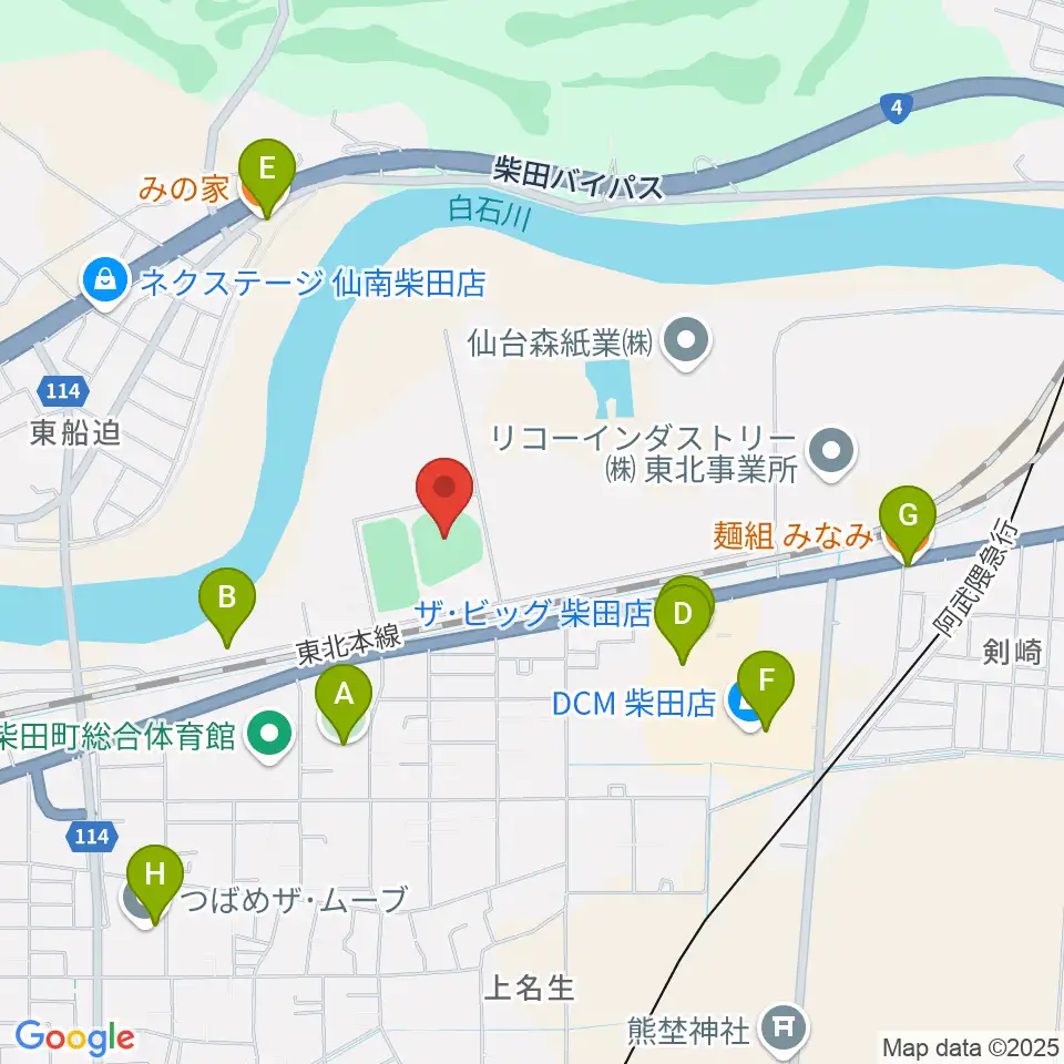 アステムチャレンジスタジアム周辺のファミレス・ファーストフード一覧地図