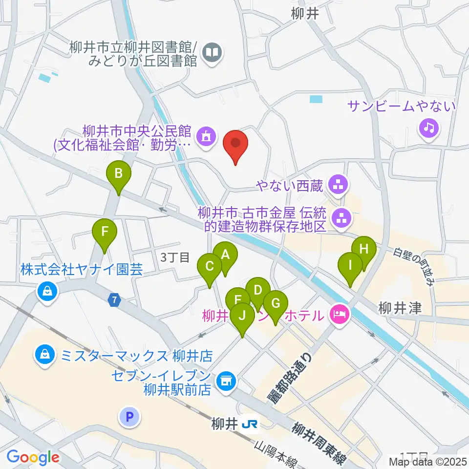 バタフライアリーナ周辺のファミレス・ファーストフード一覧地図