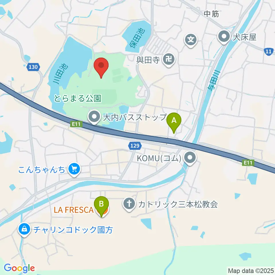 とらまるてぶくろ体育館周辺のファミレス・ファーストフード一覧地図