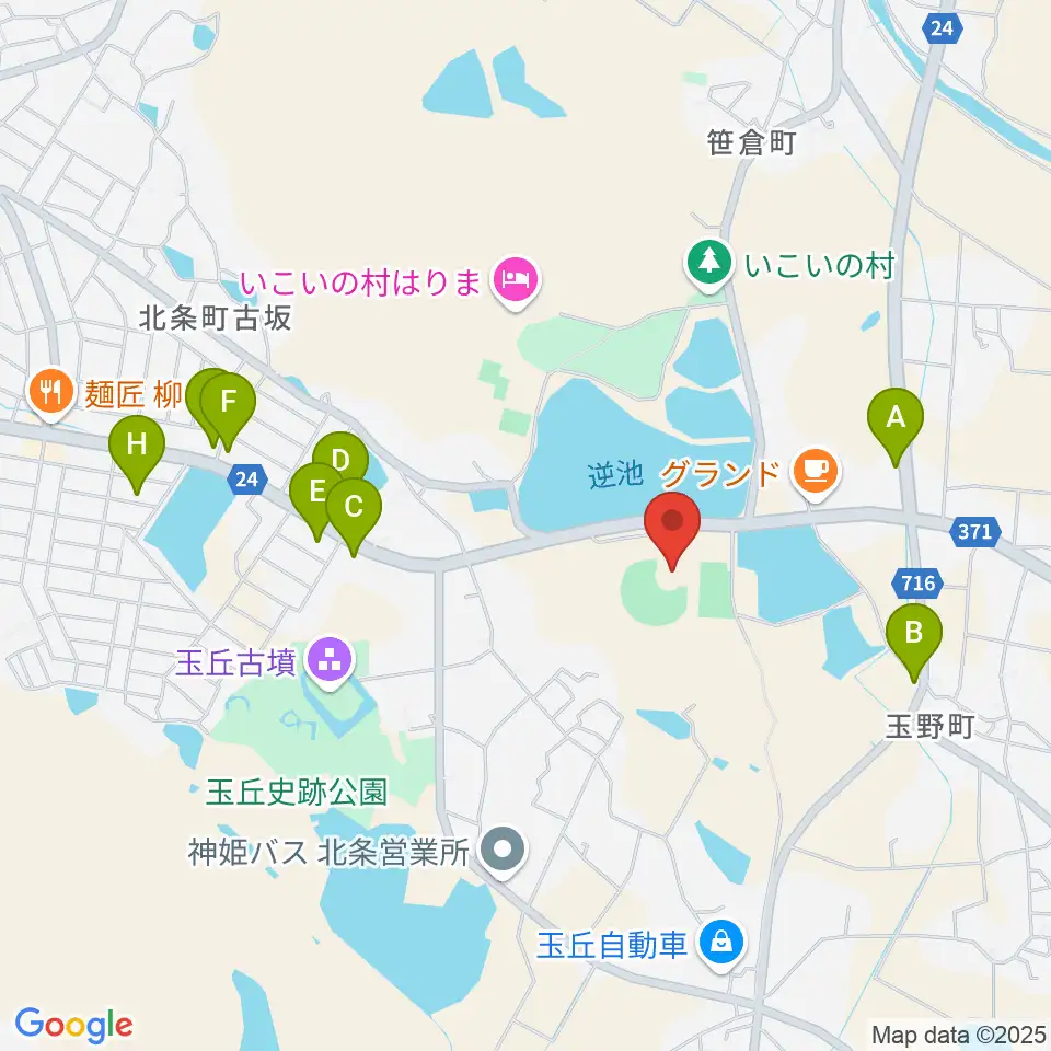 アラジンスタジアム周辺のファミレス・ファーストフード一覧地図
