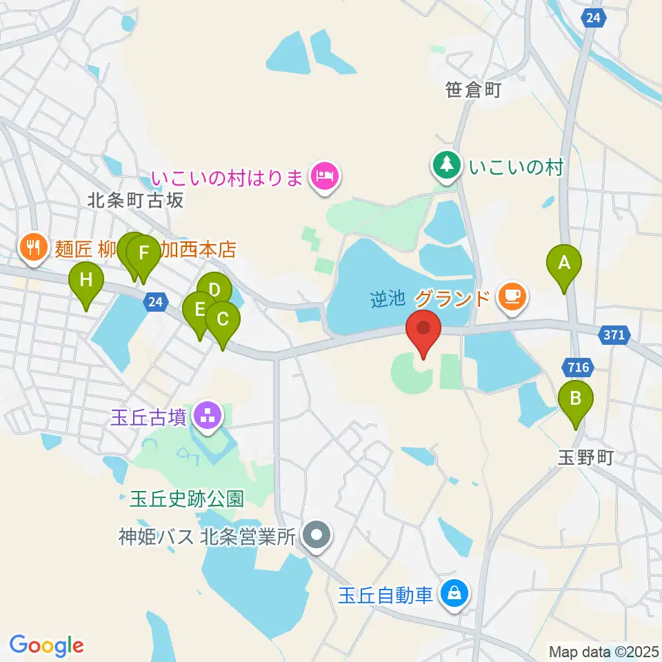 アラジンスタジアム周辺のファミレス・ファーストフード一覧地図