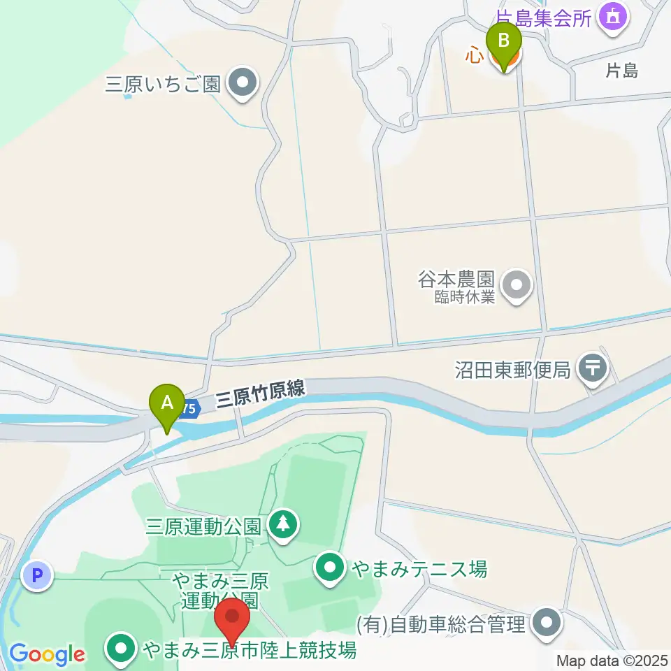 やまみ三原市民球場周辺のファミレス・ファーストフード一覧地図